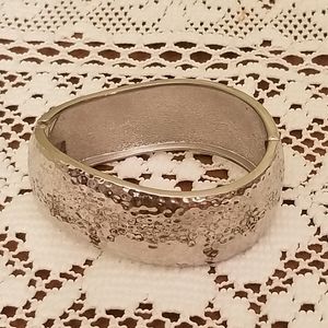 Silver Hammered Bracelet